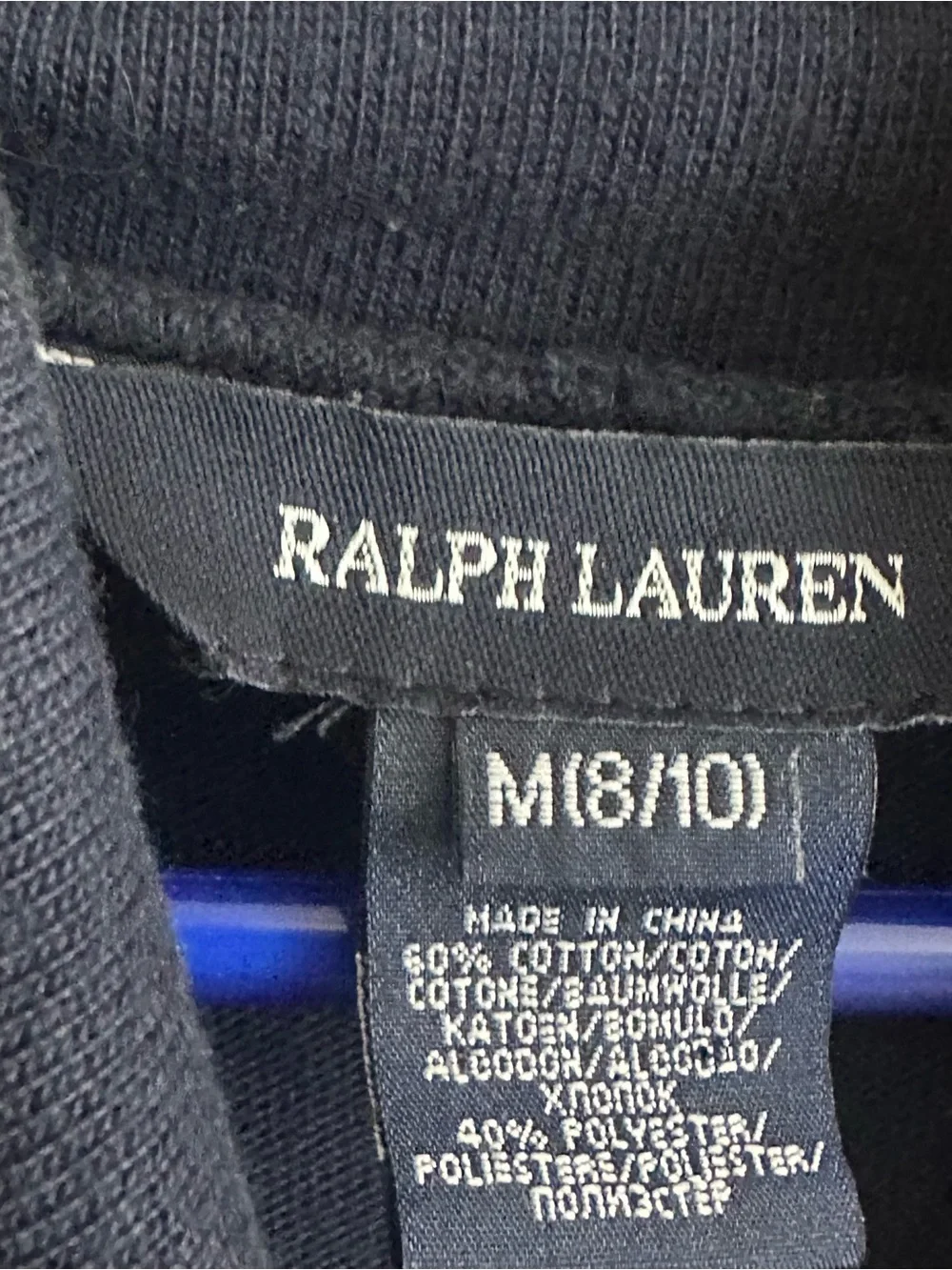 Ralph Lauren Girls Navy Colorblock Turtleneck Knit  Dress Size M (8-10)
